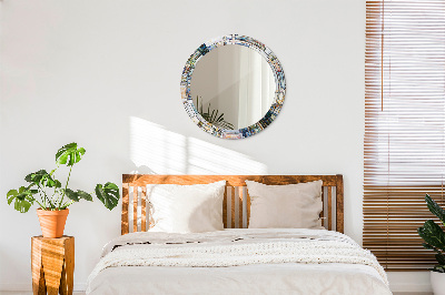 Espelho redondo decorativo Vitral abstrato