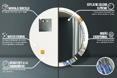 Espelho redondo decorativo Vitral abstrato