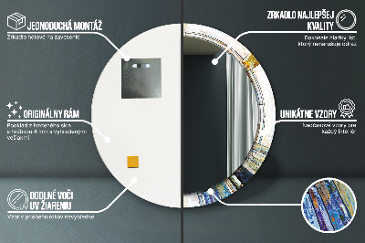 Espelho redondo decorativo Vitral abstrato