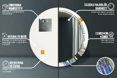 Espelho redondo decorativo Vitral abstrato