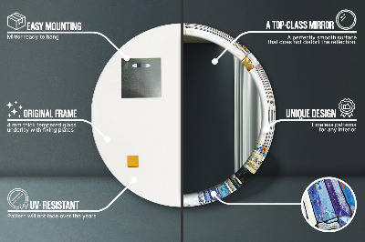 Espelho redondo decorativo Vitral abstrato