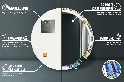 Espelho redondo decorativo Vitral abstrato