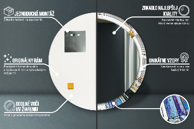 Espelho redondo decorativo Vitral abstrato