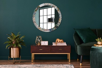 Espelho redondo decorativo Vitral abstrato