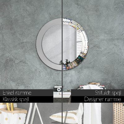 Espelho redondo decorativo Vitral abstrato