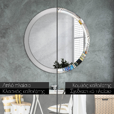 Espelho redondo decorativo Vitral abstrato