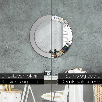 Espelho redondo decorativo Vitral abstrato