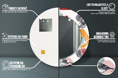 Espelho decorativo redondo Abstração com pássaros