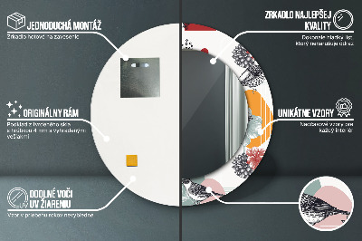 Espelho decorativo redondo Abstração com pássaros