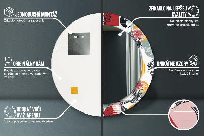 Espelho decorativo redondo Abstração com pássaros