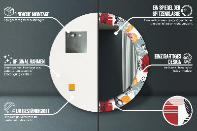 Espelho decorativo redondo Abstração com pássaros