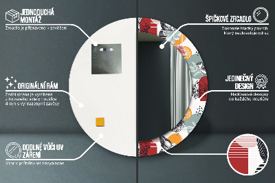 Espelho decorativo redondo Abstração com pássaros