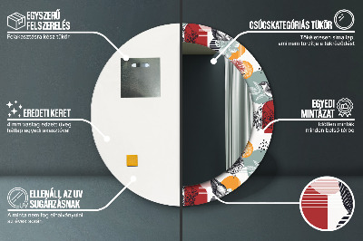 Espelho decorativo redondo Abstração com pássaros