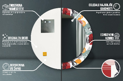 Espelho decorativo redondo Abstração com pássaros