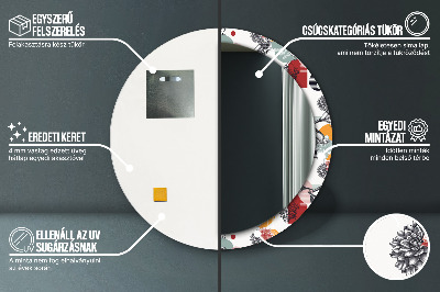 Espelho decorativo redondo Abstração com pássaros