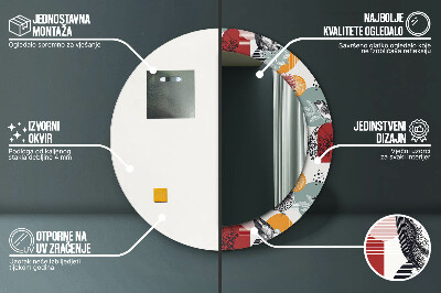 Espelho decorativo redondo Abstração com pássaros