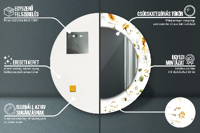 Espelho decorativo redondo Flores silvestres