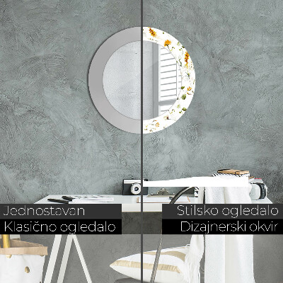 Espelho decorativo redondo Flores silvestres