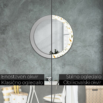 Espelho decorativo redondo Flores silvestres