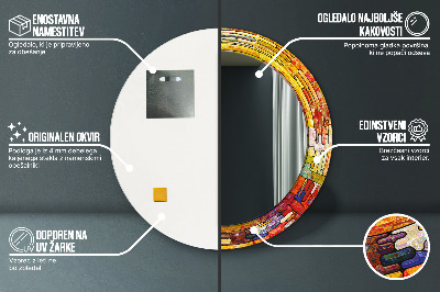 Espelho redondo decorativo Vitrais coloridos