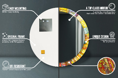 Espelho redondo decorativo Vitrais coloridos