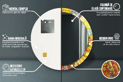 Espelho redondo decorativo Vitrais coloridos