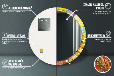 Espelho redondo decorativo Vitrais coloridos