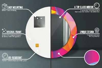 Espelho decorativo redondo Composição geométrica