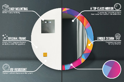 Espelho decorativo redondo Composição geométrica