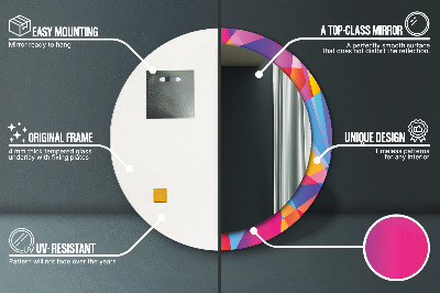 Espelho decorativo redondo Composição geométrica