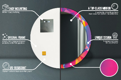 Espelho decorativo redondo Composição geométrica