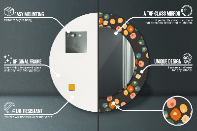 Espelho redondo decorativo Pontos de flores