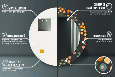 Espelho redondo decorativo Pontos de flores