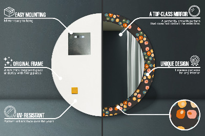 Espelho redondo decorativo Pontos de flores