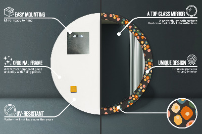 Espelho redondo decorativo Pontos de flores