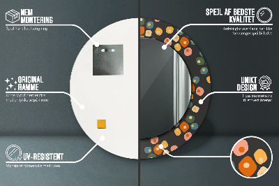 Espelho redondo decorativo Pontos de flores