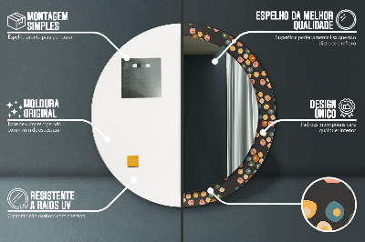 Espelho redondo decorativo Pontos de flores