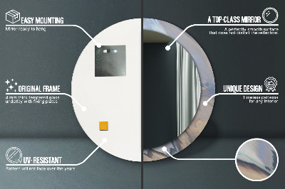 Espelho redondo decorativo Textura holográfica