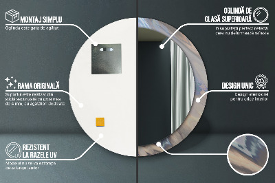 Espelho redondo decorativo Textura holográfica