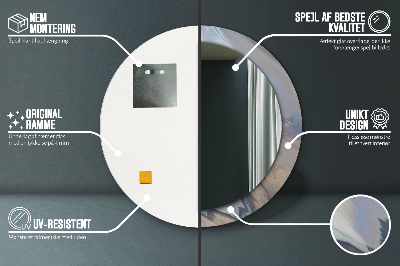 Espelho redondo decorativo Textura holográfica