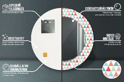 Espelho decorativo redondo Padrão geométrico