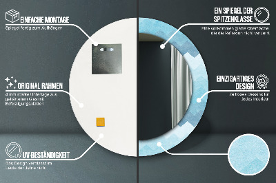 Espelho decorativo redondo Padrão Chevron