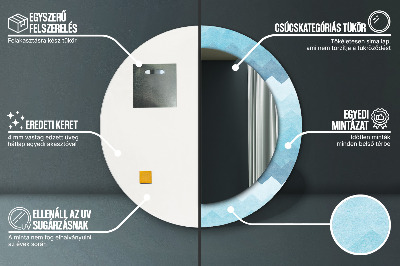 Espelho decorativo redondo Padrão Chevron