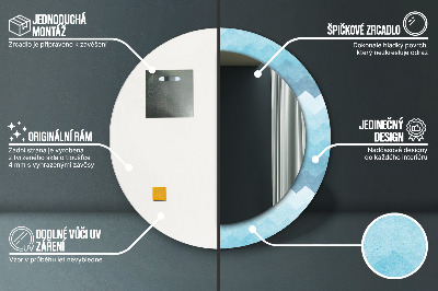 Espelho decorativo redondo Padrão Chevron