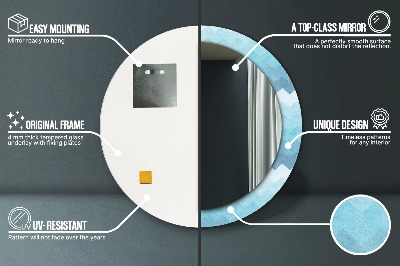 Espelho decorativo redondo Padrão Chevron