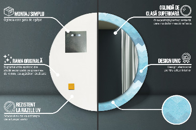 Espelho decorativo redondo Padrão Chevron