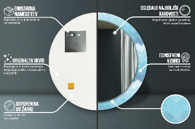 Espelho decorativo redondo Padrão Chevron