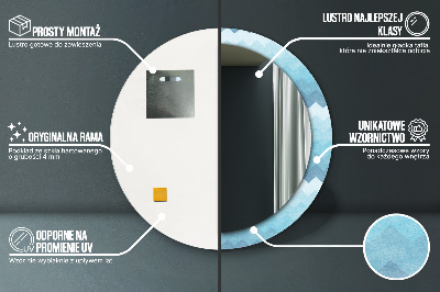 Espelho decorativo redondo Padrão Chevron