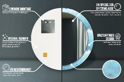 Espelho decorativo redondo Padrão Chevron