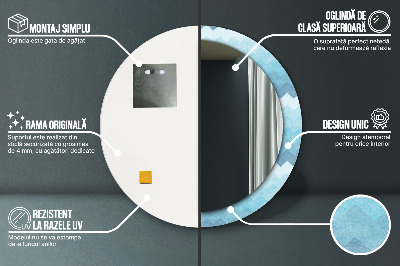 Espelho decorativo redondo Padrão Chevron